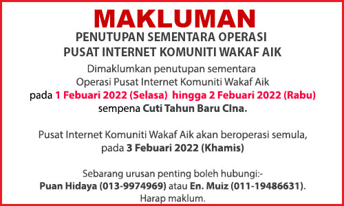 NOTIS PENUTUPAN PEDI TAHUN BARU CINA 2022